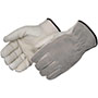 Quality Grain Cowhide Leather Driver Gloves with Bourbon Brown Split Leather Back and Reinforced Palm